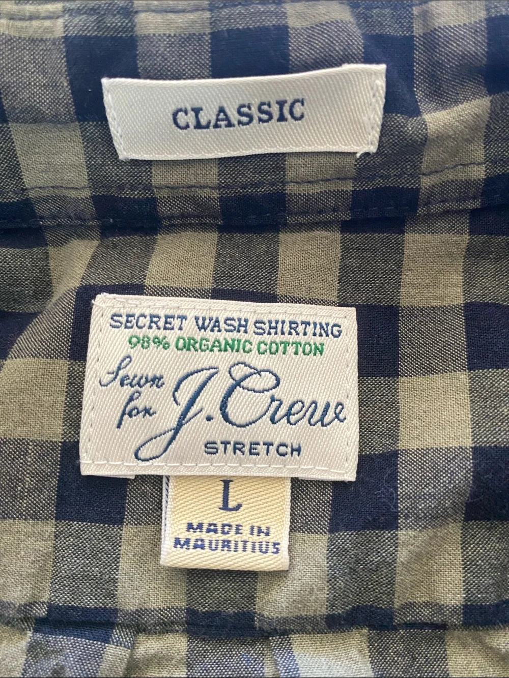 J crewClassic Men's Blue and tan Plaid Button-Down Shirt